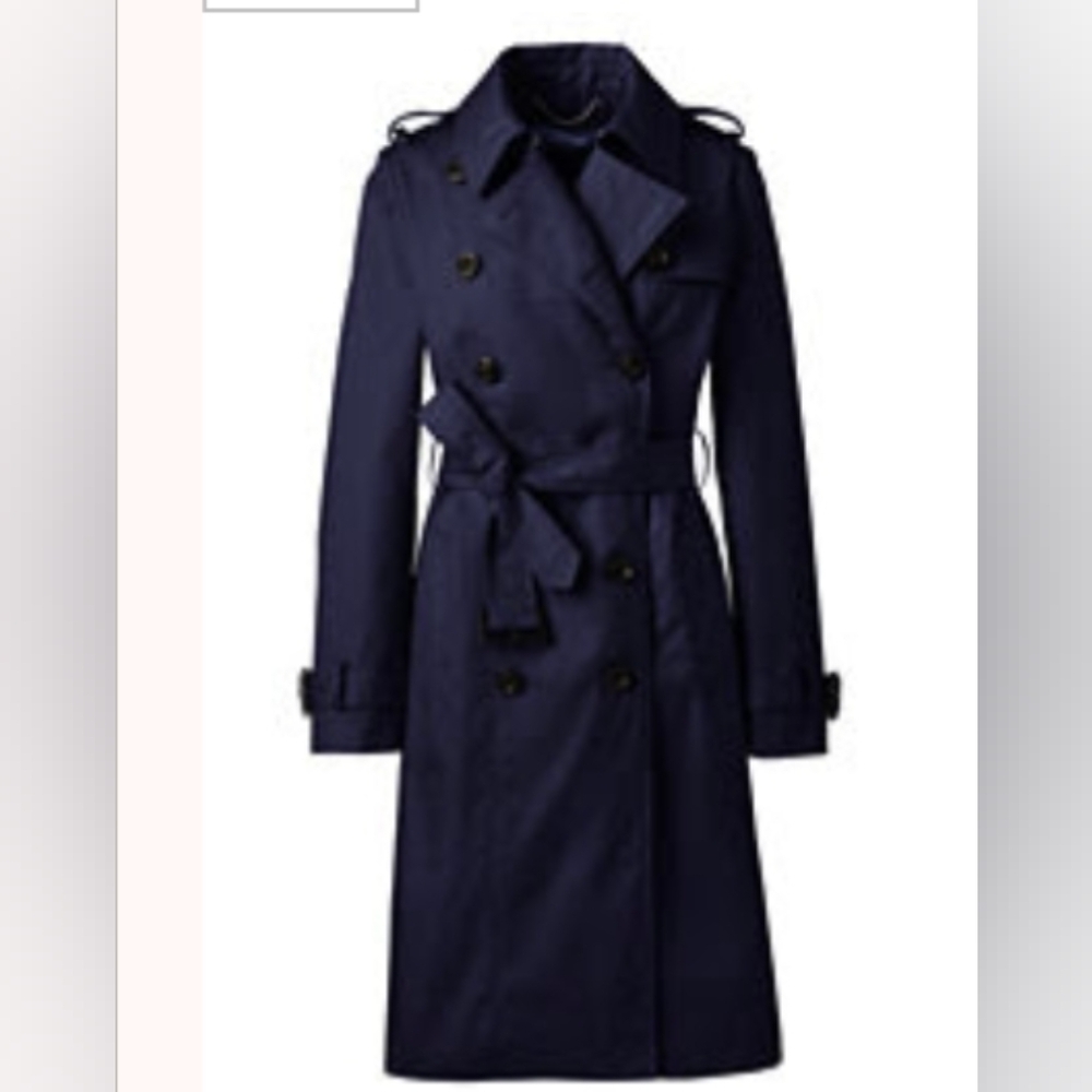 Lands' End Classic Navy Trench Coat